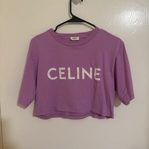 Celine Lilac Tee with Logo